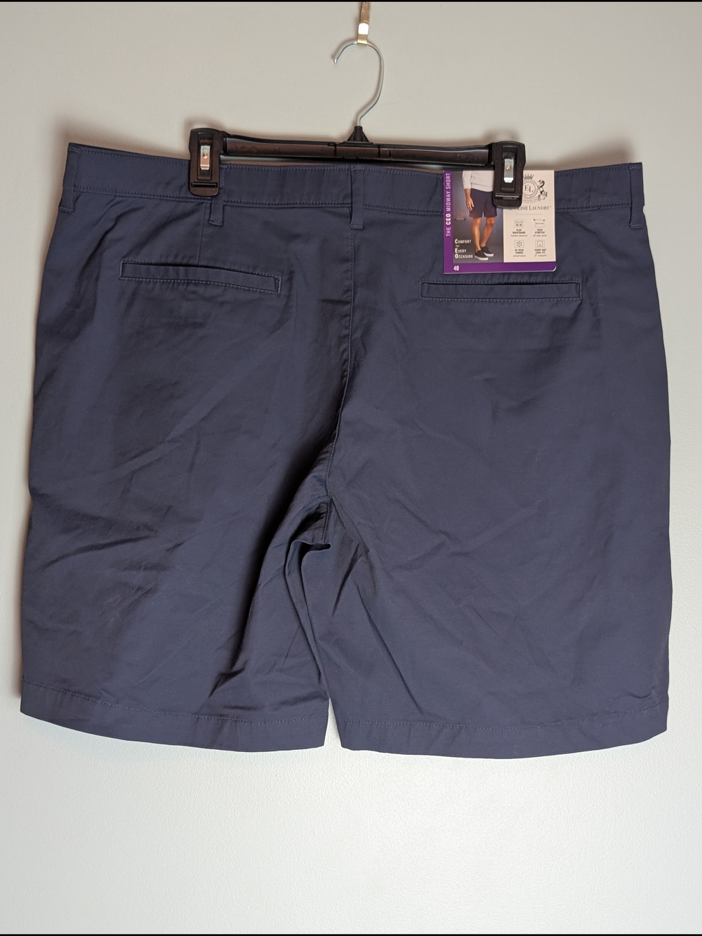 English Laundry Navy Flat Front Performance Shorts
